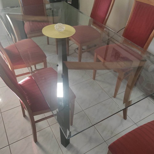 Glass table used