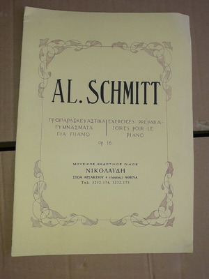 Al Schmitt sheet music new, preparatory exercises for piano op.16