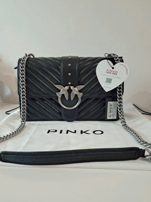 Pinko τσάντα χιαστί μαύρη καπιτονέ Love Classic Icon V Quilt 4 CL καινούργια