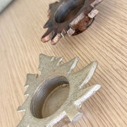 Decorative Metal Tealight Set "Fir Tree" Rustic Style, new