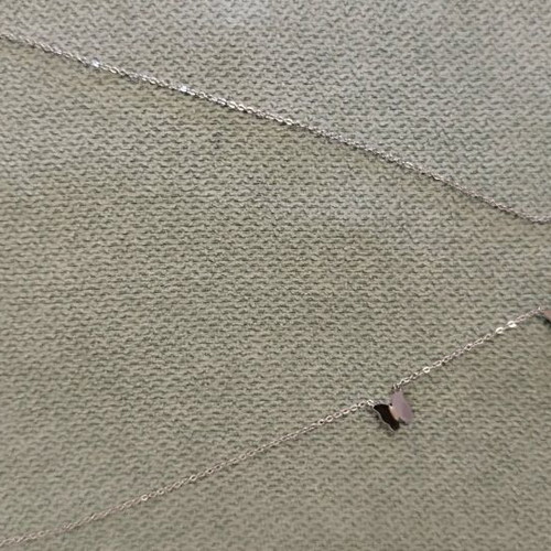 Stainless steel necklace with butterflies like new, silver