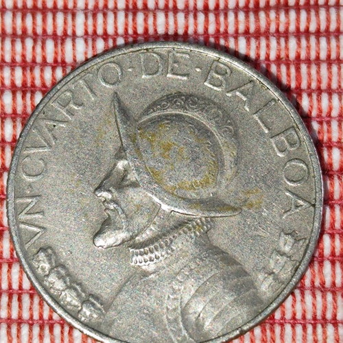 Republic of Panama 1/4 Balboa coin used, 1970