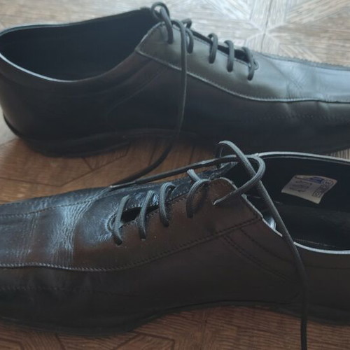 Leather shoes used, size 44, black, scarps/moccasins