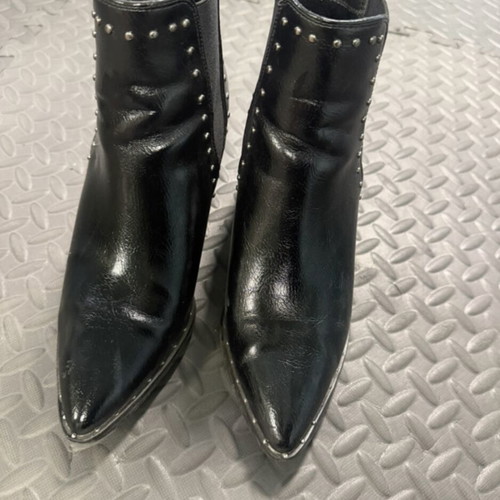 Black leather Chelsea style ankle boots used with studs size 38