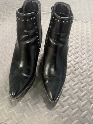 Black leather Chelsea style ankle boots used with studs size 38