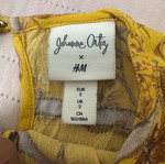 H&M X Johanna Ortiz Yellow Floral Parrot Ruffle Maxi Dress Size S Viscose