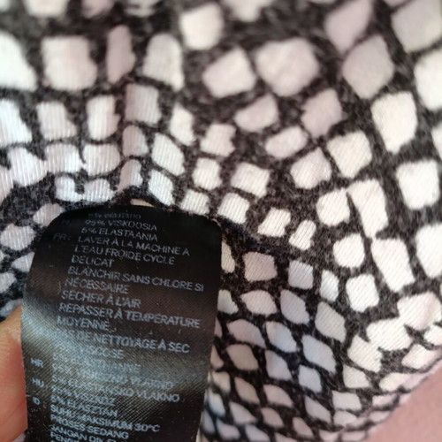 H&M Midi Bodycon Dress with Black and White Geometric Pattern, New