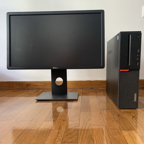 Desktop computer Lenovo 13AOD08 with Dell monitor like new, 8GB RAM, 238GB SSD