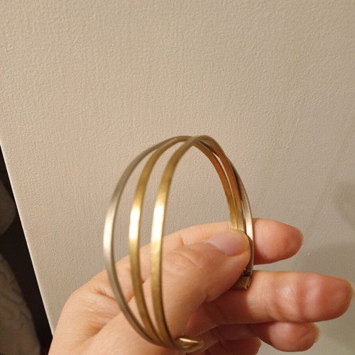 Triple bracelet used, stainless steel, silver and gold tone