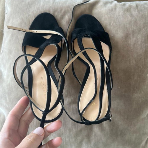 Gianvito Rossi leather high-heeled sandals like new, black