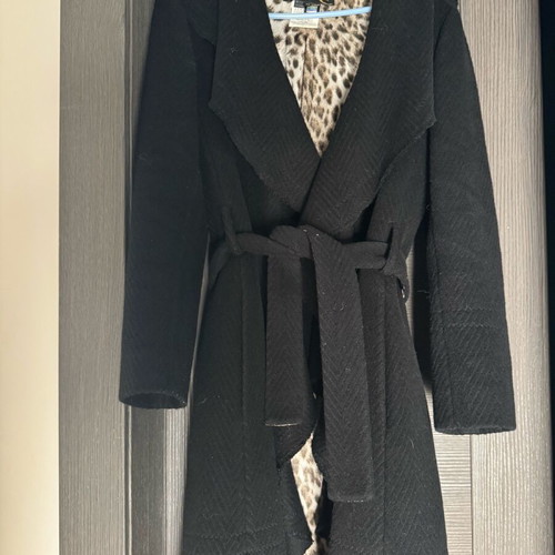 Just Cavalli coat like new with tiger print lining and belt, size 42