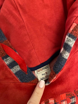 Matoufrance warm children's blouse like new, red, size 140 cm