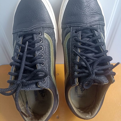 Vans Skate Old Skool Butter Leather Black/Green size 43 like new