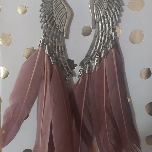 Earrings with feathers new