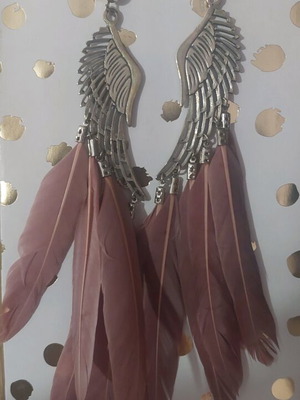 Earrings with feathers new