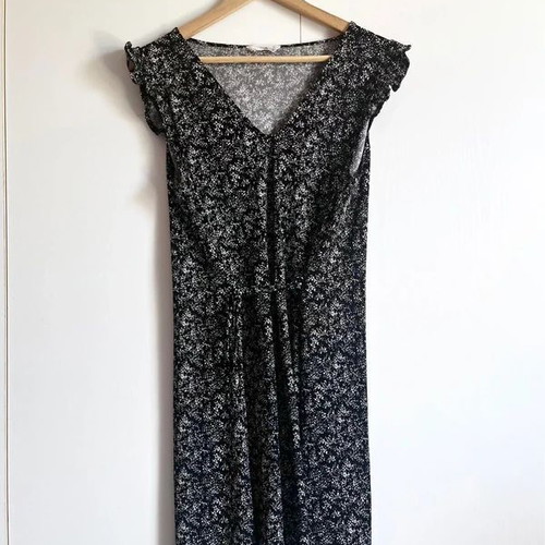 Mango black and white summer dress size L like new