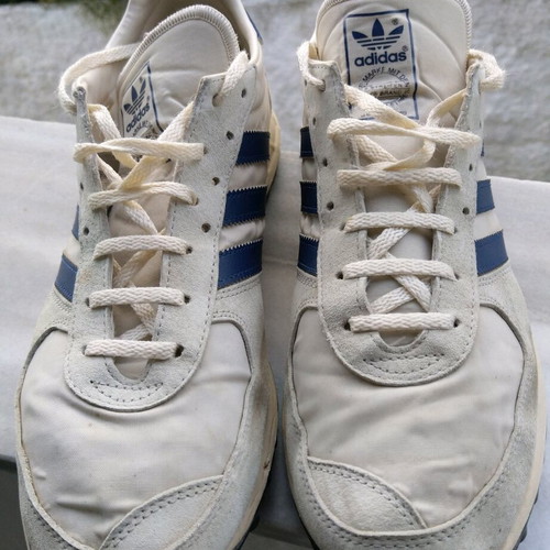Adidas TRX used men's athletic shoes size 46.5 white and blue