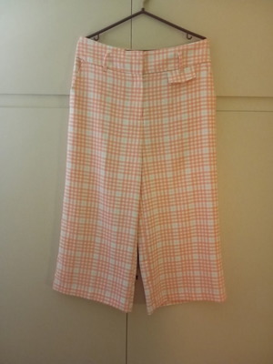 F&F Summer Culotte XL White-Orange Checked Like New