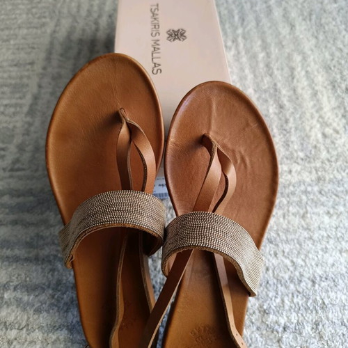 Tsakiris Mallas sandals tan like new, size 40