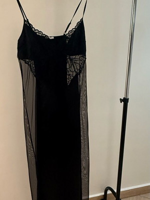 Maxi satin and lace slip dress Yamamay new, size Medium, black