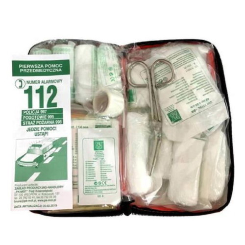 First Aid Kit DIN 13164 with Resuscitation Mask, Waterproof Case