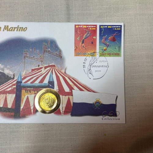 FDC San Marino 2001 Europa with 1€ coin like new