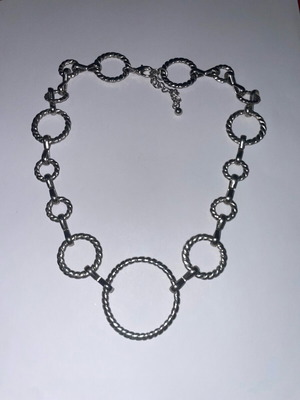 Necklace short faux used, silver