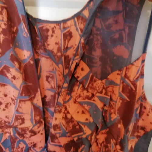 Whistles silk dress like new, gray and orange