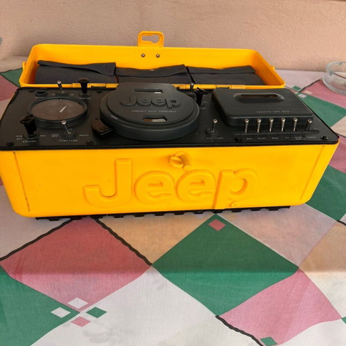Jeep portable stereo toolbox with cassette, radio and CD player