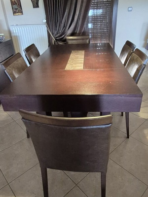 Dining set with table and six chairs