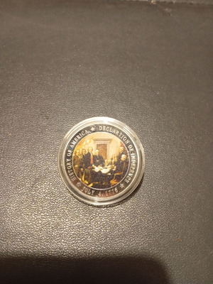 Declaration of Independence commemorative coin proof condition, excellent