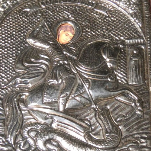Silver icon Saint George the Trophy-Bearer 925 silver new