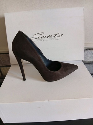 Sante leather pumps like new, 10 cm heel, size 36, gray