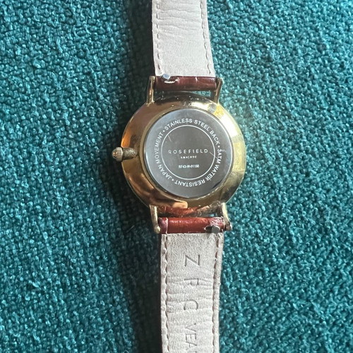 Rosefield women's watch used with brown leather strap
