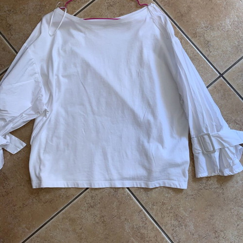 Zara blouse white size L 3/4 sleeve like new