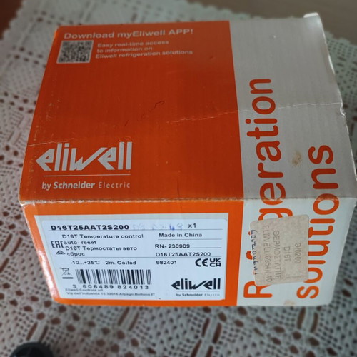 Eliwell D16T25AAT2S200 mechanical thermostat with auto-reset