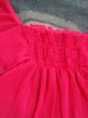 Transparent fuchsia top new, satin finish, loose fit