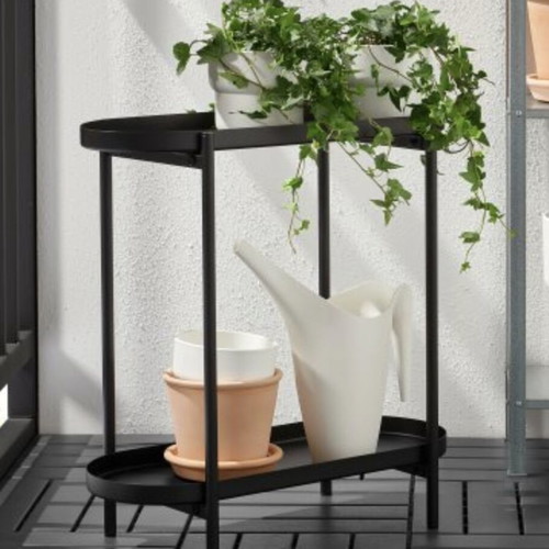 IKEA Olivblad plant stand like new, black, indoor/outdoor