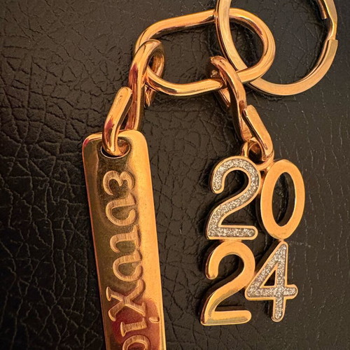 Zoulovits 2024 Keychain with 'ευτυχία' Gold Color New
