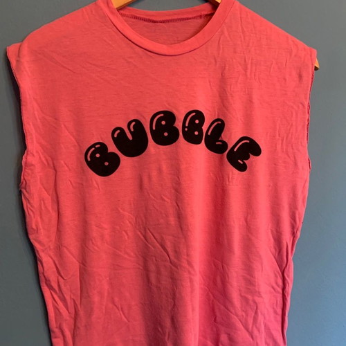 Bubble cotton T shirt medium used, pink sleeveless