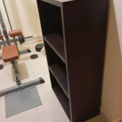 Wooden wenge shelf used, height 1.10 m, width 30 cm