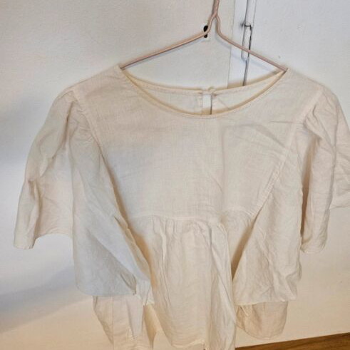 Cream blouse in linen blend