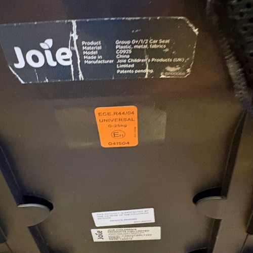 Joie Stages Model C0925 car seat used, faded fabric, no Isofix
