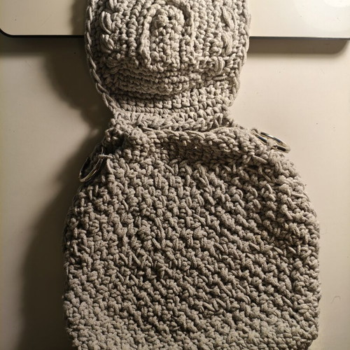 Handmade knitted bag gray like new, DIY opportunity