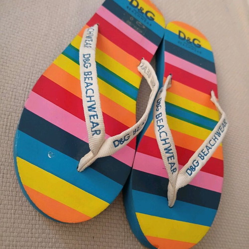 D&G Beach colorful children's flip-flops new size 33-34