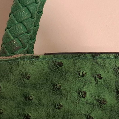 Shoulder bag green faux leather used