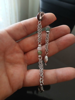 Silver 925 bracelet with semiprecious stones, 18 cm like new