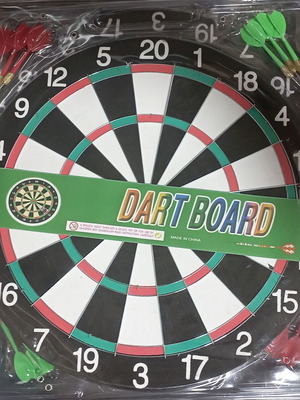 Dart board new, large 41cm target with 6 darts