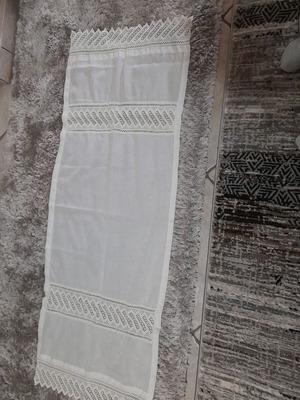 Handmade runner new, white cotton