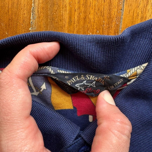 Paul & Shark Yachting vintage polo shirt XL like new with nautical print